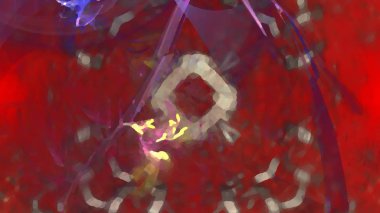 Fantezi kaotik renkli fraktal desen. Soyut Fraktal şekiller. 3D render resimde arka plan veya duvar kağıdı.