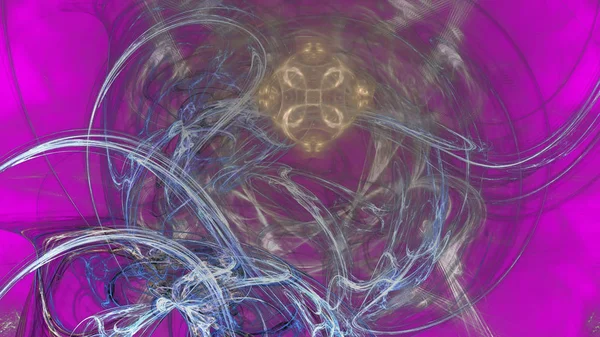 Fantezi kaotik renkli fraktal desen. Soyut Fraktal şekiller. 3D render resimde arka plan veya duvar kağıdı.