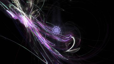 Fantezi kaotik renkli fraktal desen. Soyut Fraktal şekiller. 3D render resimde arka plan veya duvar kağıdı.