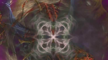 Fantezi kaotik renkli fraktal desen. Soyut Fraktal şekiller. 3D render resimde arka plan veya duvar kağıdı.