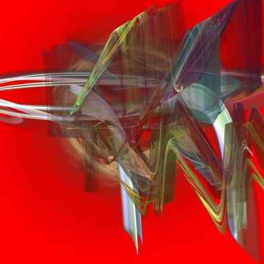 Fantezi kaotik renkli fraktal desen. Soyut Fraktal şekiller. 3D render resimde arka plan veya duvar kağıdı.