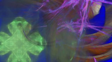 Fantezi kaotik renkli fraktal desen. Soyut Fraktal şekiller. 3D render resimde arka plan veya duvar kağıdı.