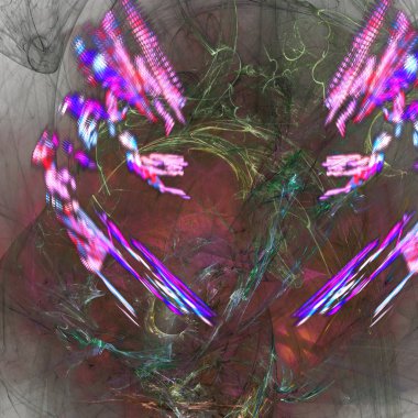 Fantezi kaotik renkli fraktal desen. Soyut Fraktal şekiller. 3D render resimde arka plan veya duvar kağıdı.