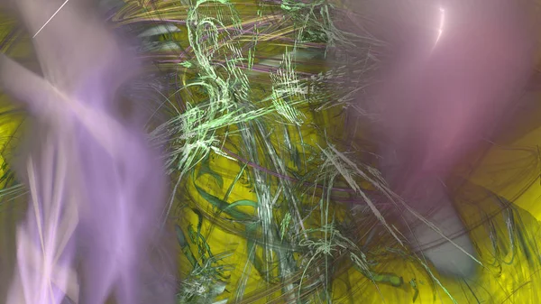 Fantezi kaotik renkli fraktal desen. Soyut Fraktal şekiller. 3D render resimde arka plan veya duvar kağıdı