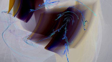 Fantezi kaotik renkli fraktal desen. Soyut Fraktal şekiller. 3D render resimde arka plan veya duvar kağıdı