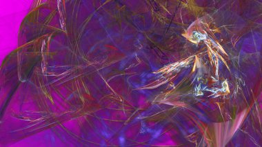 Fantezi kaotik renkli fraktal desen. Soyut Fraktal şekiller. 3D render resimde arka plan veya duvar kağıdı