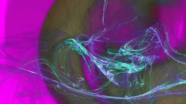 Fantezi kaotik renkli fraktal desen. Soyut Fraktal şekiller. 3D render resimde arka plan veya duvar kağıdı