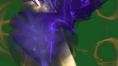 Fantezi kaotik renkli fraktal desen. Soyut Fraktal şekiller. 3D render resimde arka plan veya duvar kağıdı