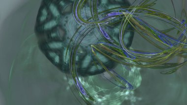 Fantezi kaotik renkli fraktal desen. Soyut Fraktal şekiller. 3D render resimde arka plan veya duvar kağıdı