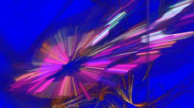 Fantezi kaotik renkli fraktal desen. Soyut Fraktal şekiller. 3D render resimde arka plan veya duvar kağıdı