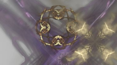 Fantezi kaotik renkli fraktal desen. Soyut Fraktal şekiller. 3D render resimde arka plan veya duvar kağıdı