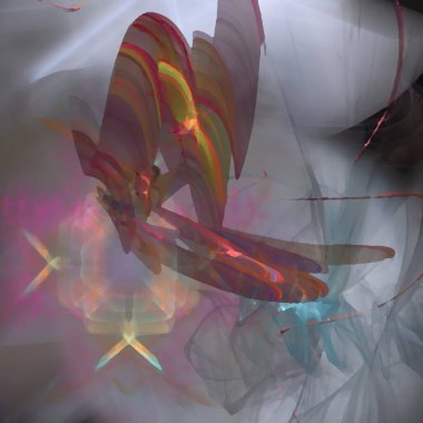 Fantezi kaotik renkli fraktal desen. Soyut Fraktal şekiller. 3D render resimde arka plan veya duvar kağıdı