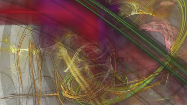 Fantezi kaotik renkli fraktal desen. Soyut Fraktal şekiller. 3D render resimde arka plan veya duvar kağıdı