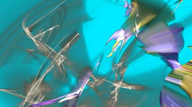 Fantezi kaotik renkli fraktal desen. Soyut Fraktal şekiller. 3D render resimde arka plan veya duvar kağıdı