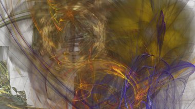 Fantezi kaotik renkli fraktal desen. Soyut Fraktal şekiller. 3D render resimde arka plan veya duvar kağıdı