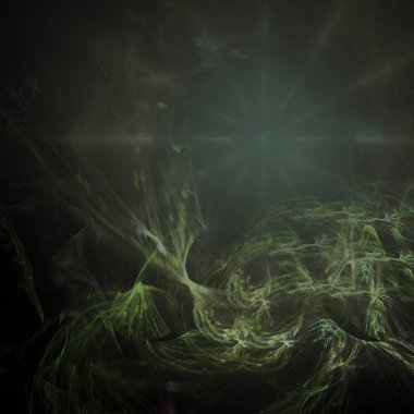 Fantezi kaotik renkli fraktal desen. Soyut Fraktal şekiller. 3D render resimde arka plan veya duvar kağıdı