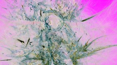 Fantezi kaotik renkli fraktal desen. Soyut Fraktal şekiller. 3D render resimde arka plan veya duvar kağıdı.