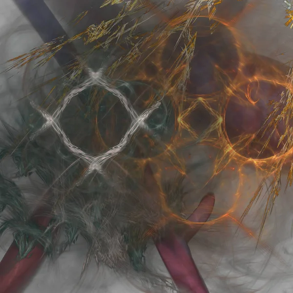 Fantezi kaotik renkli fraktal desen. Soyut Fraktal şekiller. 3D render resimde arka plan veya duvar kağıdı.