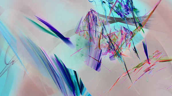 Fantezi kaotik renkli fraktal desen. Soyut Fraktal şekiller. 3D render resimde arka plan veya duvar kağıdı.