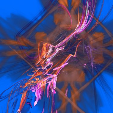 Fantezi kaotik renkli fraktal desen. Soyut Fraktal şekiller. 3D render resimde arka plan veya duvar kağıdı.