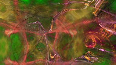 Fantezi kaotik renkli fraktal desen. Soyut Fraktal şekiller. 3D render resimde arka plan veya duvar kağıdı.