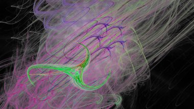 Fantezi kaotik renkli fraktal desen. Soyut Fraktal şekiller. 3D render resimde arka plan veya duvar kağıdı.