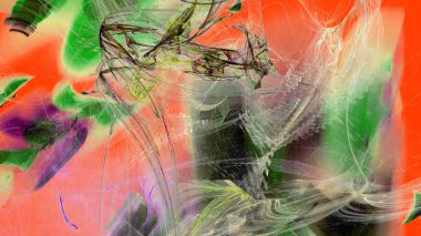 Fantezi kaotik renkli fraktal desen. Soyut Fraktal şekiller. 3D render resimde arka plan veya duvar kağıdı.