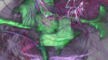 Fantezi kaotik renkli fraktal desen. Soyut Fraktal şekiller. 3D render resimde arka plan veya duvar kağıdı.