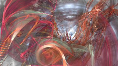 Fantezi kaotik renkli fraktal desen. Soyut Fraktal şekiller. 3D render resimde arka plan veya duvar kağıdı.