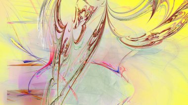 Fantezi kaotik renkli fraktal desen. Soyut Fraktal şekiller. 3D render resimde arka plan veya duvar kağıdı.