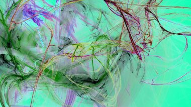 Fantezi kaotik renkli fraktal desen. Soyut Fraktal şekiller. 3D render resimde arka plan veya duvar kağıdı.