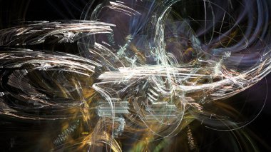 Fantezi kaotik renkli fraktal desen. Soyut Fraktal şekiller. 3D render resimde arka plan veya duvar kağıdı.