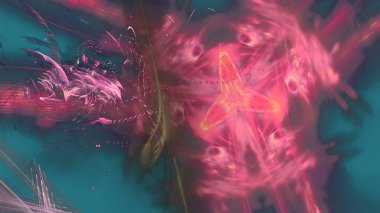 Fantezi kaotik renkli fraktal desen. Soyut Fraktal şekiller. 3D render resimde arka plan veya duvar kağıdı.