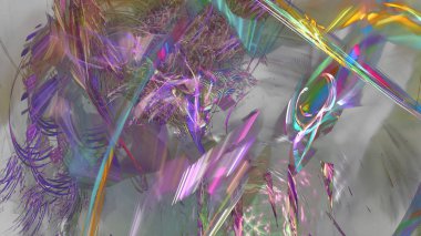 Fantezi kaotik renkli fraktal desen. Soyut Fraktal şekiller. 3D render resimde arka plan veya duvar kağıdı.