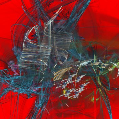 Fantezi kaotik renkli fraktal desen. Soyut Fraktal şekiller. 3D render resimde arka plan veya duvar kağıdı.