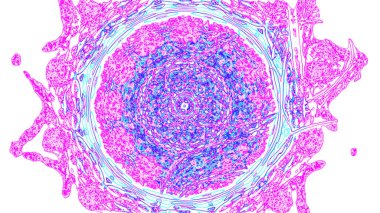 Fantezi kaotik renkli fraktal desen. Soyut Fraktal şekiller. 3D render resimde arka plan veya duvar kağıdı.