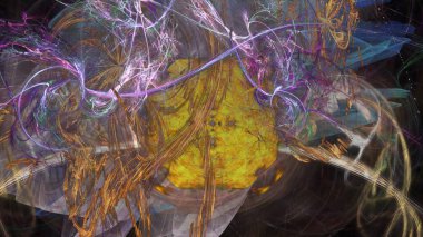 Fantezi kaotik renkli fraktal desen. Soyut Fraktal şekiller. 3D render resimde arka plan veya duvar kağıdı.