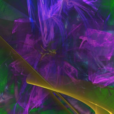 Fantezi kaotik renkli fraktal desen. Soyut Fraktal şekiller. 3D render resimde arka plan veya duvar kağıdı.