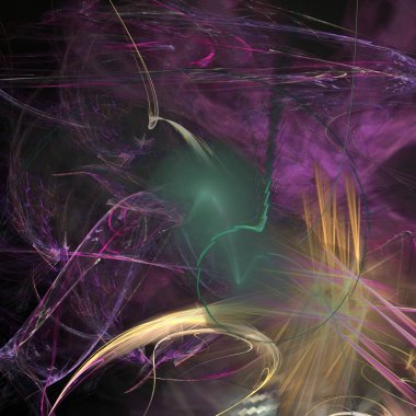 Fantezi kaotik renkli fraktal desen. Soyut Fraktal şekiller. 3D render resimde arka plan veya duvar kağıdı.