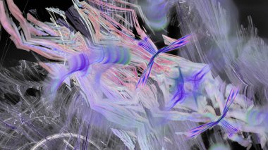 Fantezi kaotik renkli fraktal desen. Soyut Fraktal şekiller. 3D render resimde arka plan veya duvar kağıdı.