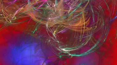 Fantezi kaotik renkli fraktal desen. Soyut Fraktal şekiller. 3D render resimde arka plan veya duvar kağıdı.