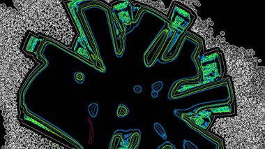 Fantezi kaotik renkli fraktal desen. Soyut Fraktal şekiller. 3D render resimde arka plan veya duvar kağıdı.