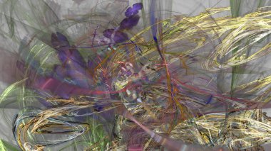 Fantezi kaotik renkli fraktal desen. Soyut Fraktal şekiller. 3D render resimde arka plan veya duvar kağıdı.