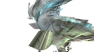 Fantezi kaotik renkli fraktal desen. Soyut Fraktal şekiller. 3D render resimde arka plan veya duvar kağıdı.