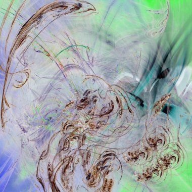 Fantezi kaotik renkli fraktal desen. Soyut Fraktal şekiller. 3D render resimde arka plan veya duvar kağıdı