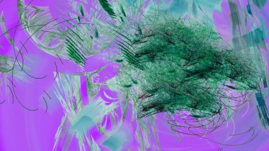 Fantezi kaotik renkli fraktal desen. Soyut Fraktal şekiller. 3D render resimde arka plan veya duvar kağıdı