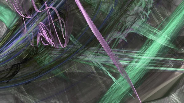 Фантазия хаотичной красочной фрактальной картины. Абстрактные фрактальные формы. 3D рендеринг фона или обоев — стоковое фото