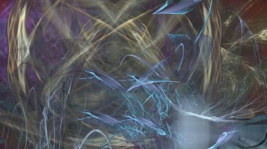 Fantezi kaotik renkli fraktal desen. Soyut Fraktal şekiller. 3D render resimde arka plan veya duvar kağıdı