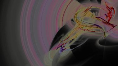 Fantezi kaotik renkli fraktal desen. Soyut Fraktal şekiller. 3D render resimde arka plan veya duvar kağıdı