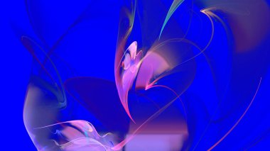 Fantezi kaotik renkli fraktal desen. Soyut Fraktal şekiller. 3D render resimde arka plan veya duvar kağıdı